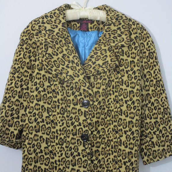 10 Crop Boxy Leopard Jacket Retro Pinup Rockabilly Corduroy - Picture 2 of 7